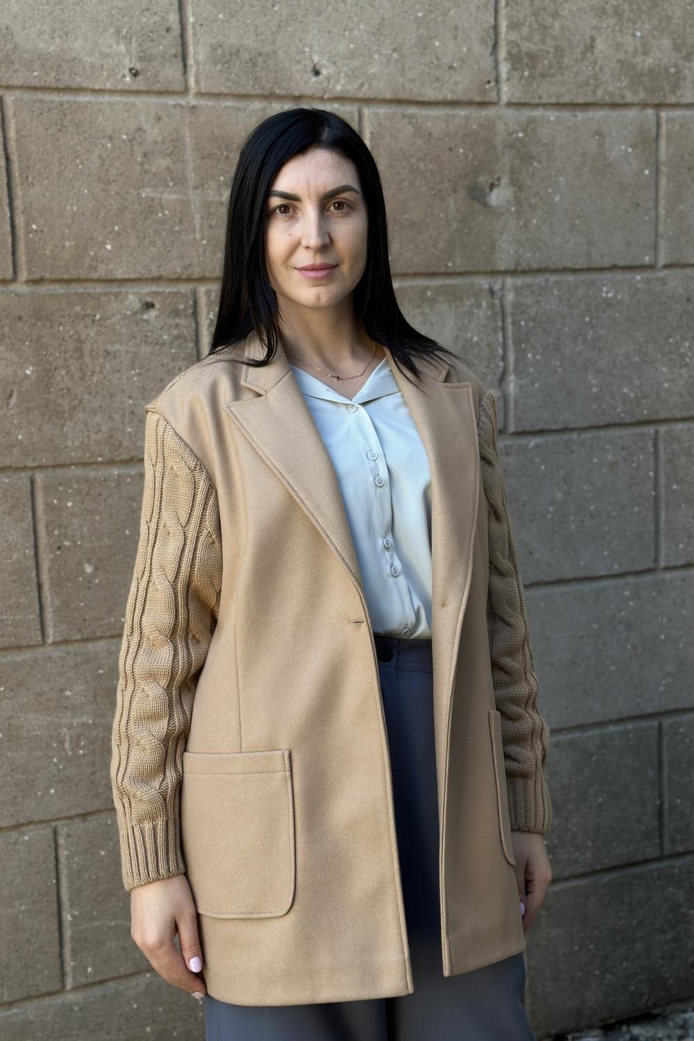 Cardigan for women with buttons beige HARDY