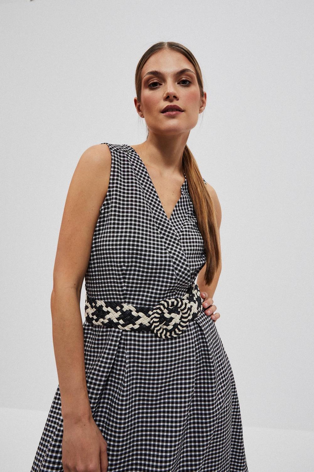 Belt black and white made of eco-leather MOODO L-PA-4002
