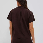 Blouse linen brown Moodo L-KO-4054