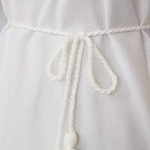 White drawstring belt