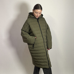 Jacket women's winter khaki with a hood FLY