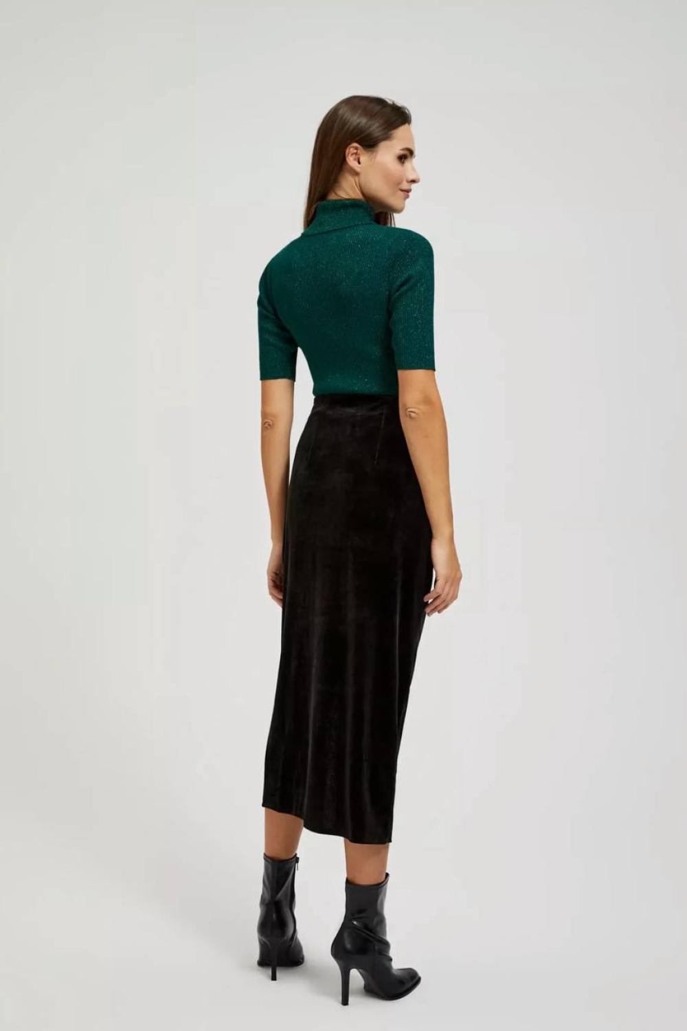 Black skirt with velour slit Z-SC-4215-L-realiz