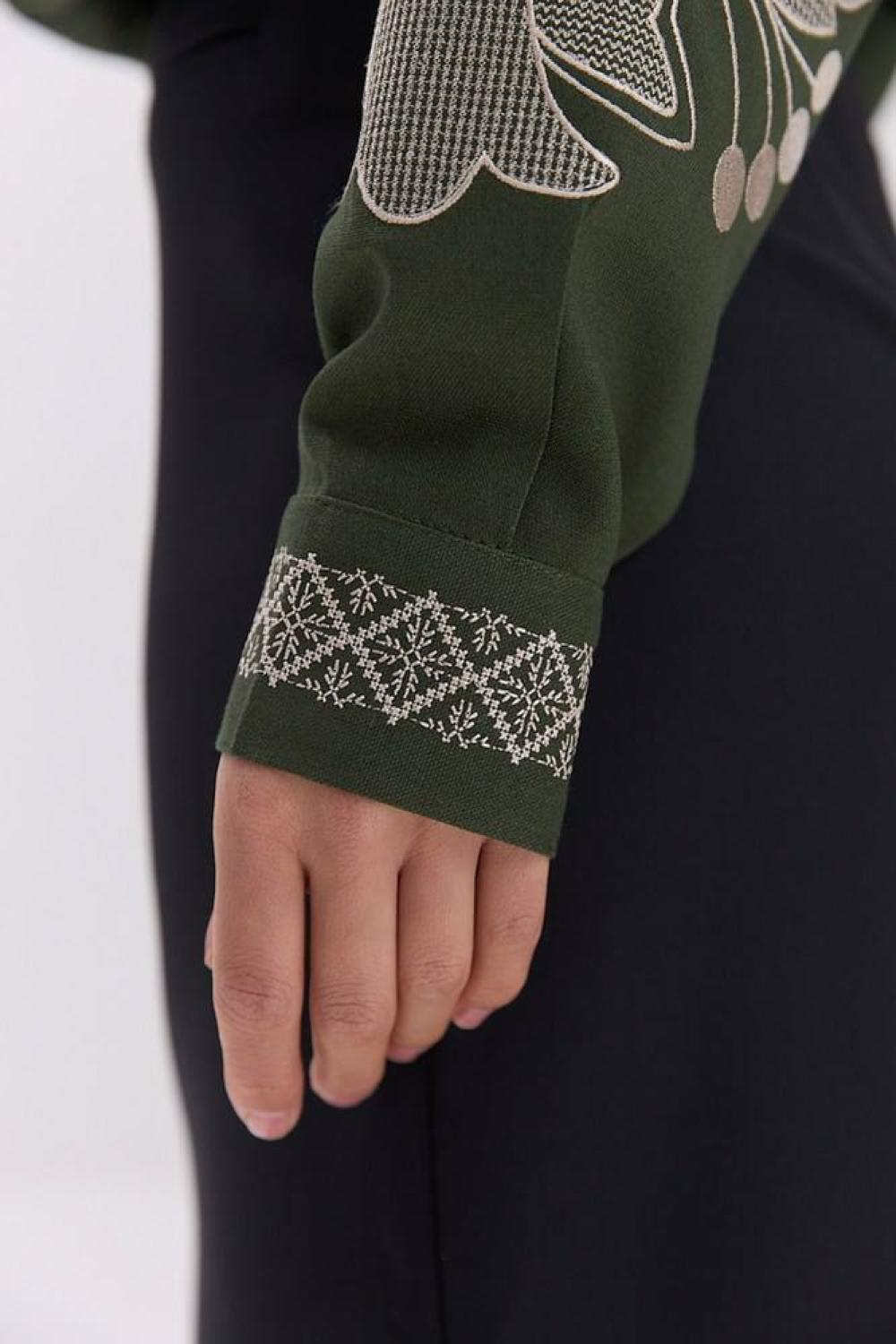 Green embroidery