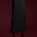 Black silk midi skirt STIMMA