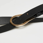 Black belt made of premium quality eco-leather