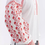 Women's embroidered shirt, white with red embroidery Lesya Ukrainka