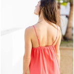 Coral-coloured sundress with cut-outs 22PE134-K-Realiz