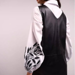A classic white blouse with embroidered ears of corn