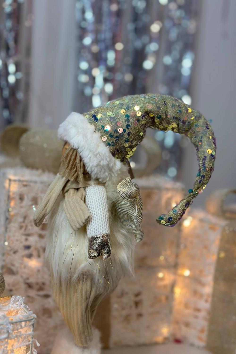 Soft Christmas toy/ Fairy girl with wings and a golden cap