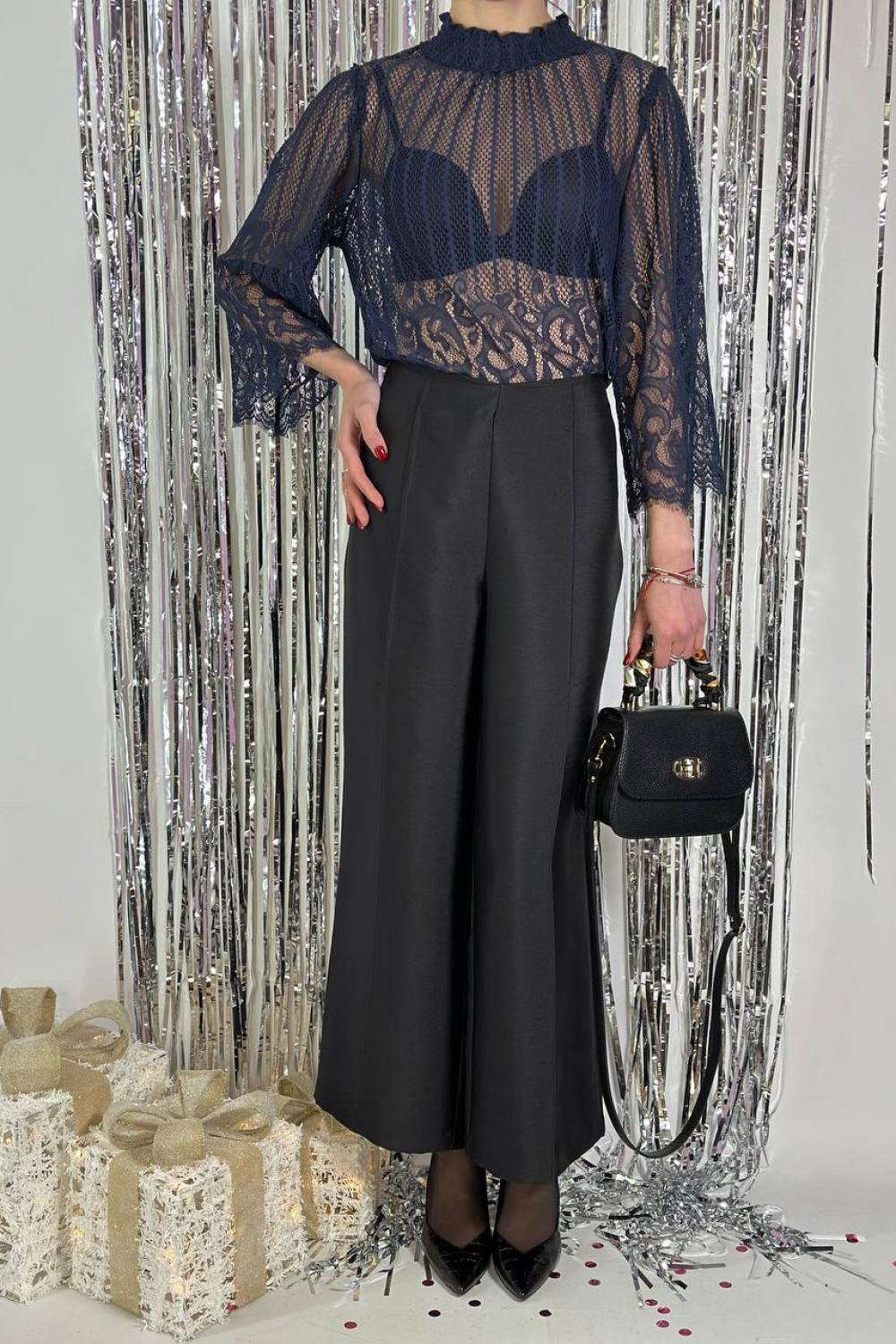 Black culottes made from premium polished fabric. Denmark