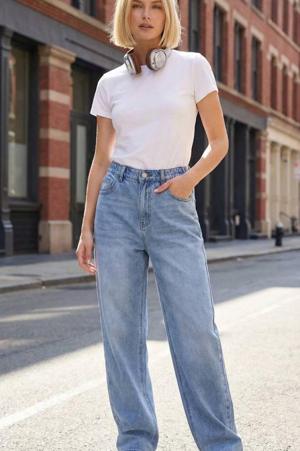 Baggy blue women's jeans baggy-6085