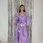 Cукня вишиванка жіноча лляна Рішельє лавандова EMBROIDERED GEM