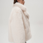 Milk cropped fur coat