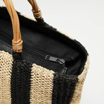 Black and white beach bag