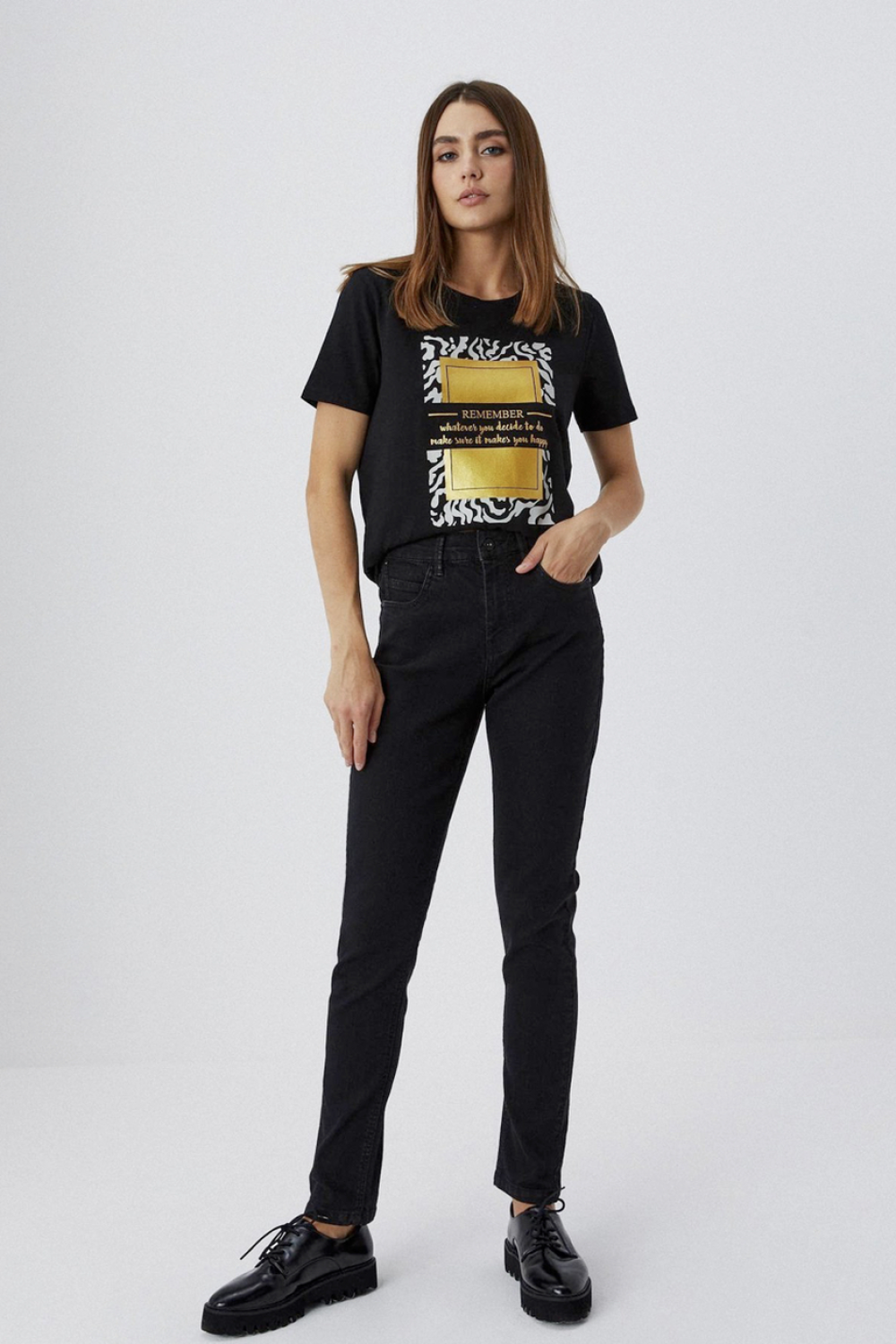 Jeans straight black Z-JE-3607 MOODO