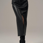 Eco-leather midi skirt on suede 09 ROY