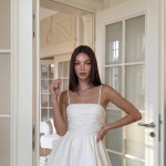 A white cocktail dress for a school-leaving party in Zaporizhzhia