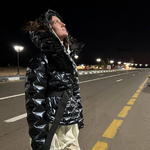 Short winter jacket dark green