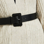 Black wide belt made of eco-leather