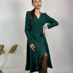 The dress is smelly green with ruffles 907
