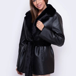 The eco-fur sheepskin coat