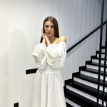 White dress with embroidered ears