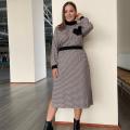 Petro Soroka knitted beige checkered dress