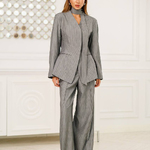Women's light gray striped suit 552_lightgray