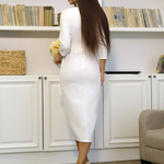 White midi dress