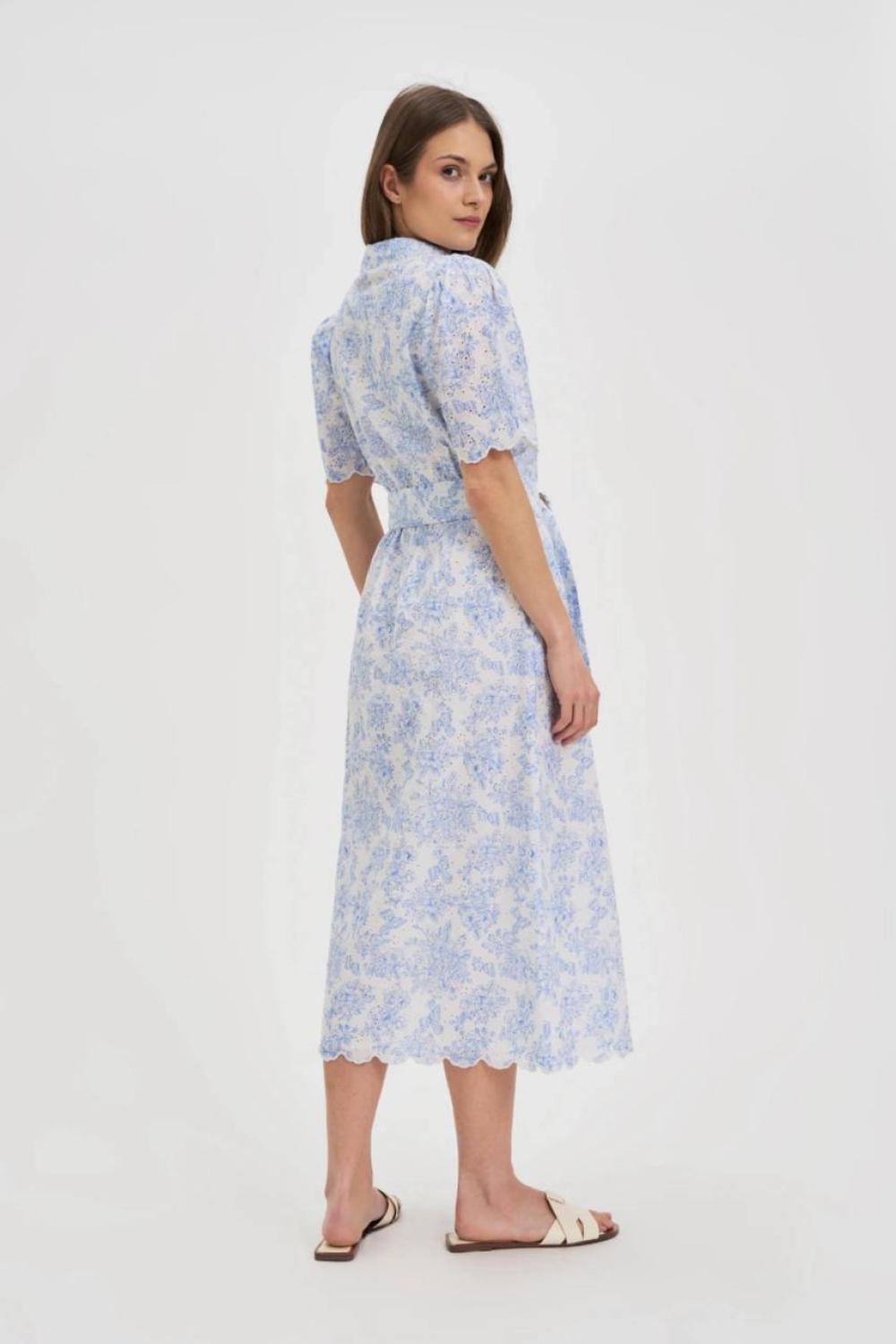 Midi dress in calfskin