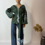Вишиванка жіноча лляна смарагдова EMBROIDERED GEM