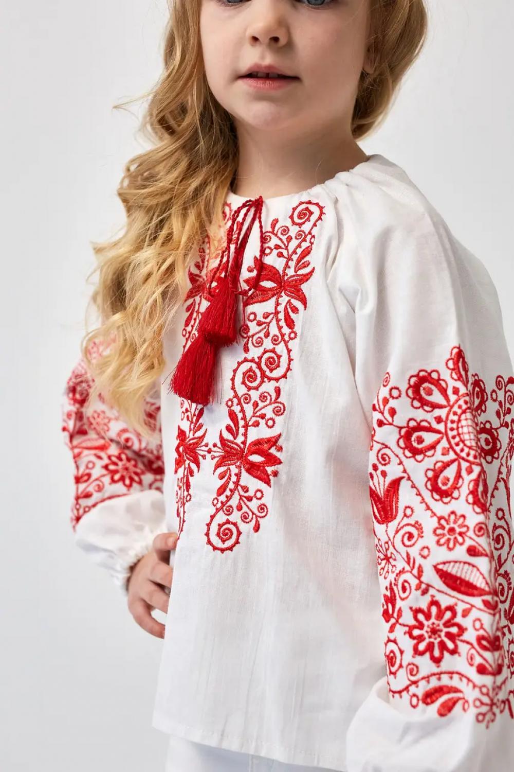 Вишиванка дитяча Лілія червона