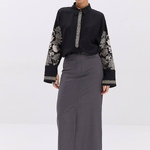 Black embroidery with gold
