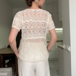 Milky-white lace mesh blouse blous_grid