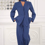 Костюм синій в смужку жіночий 552_blue