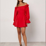 Red mini dress
