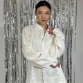 Men's embroidered shirt in a traditional style in a white ceremonial color