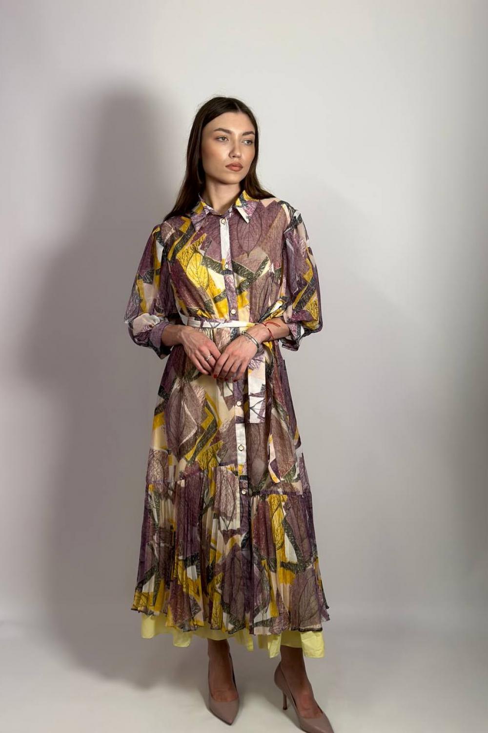 Printed shirt dress 07008 MAXA