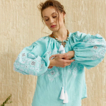 EMBROIDERED GEM women's embroidered linen tiffany