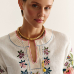 Women's embroidered linen shirt