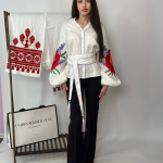 Women's embroidered shirt red poppies from Embroidered Jem