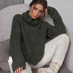 Women's warm sweater in khaki color 2020 BELLISE