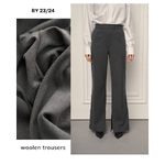 Women's palazzo pants grey with added wool