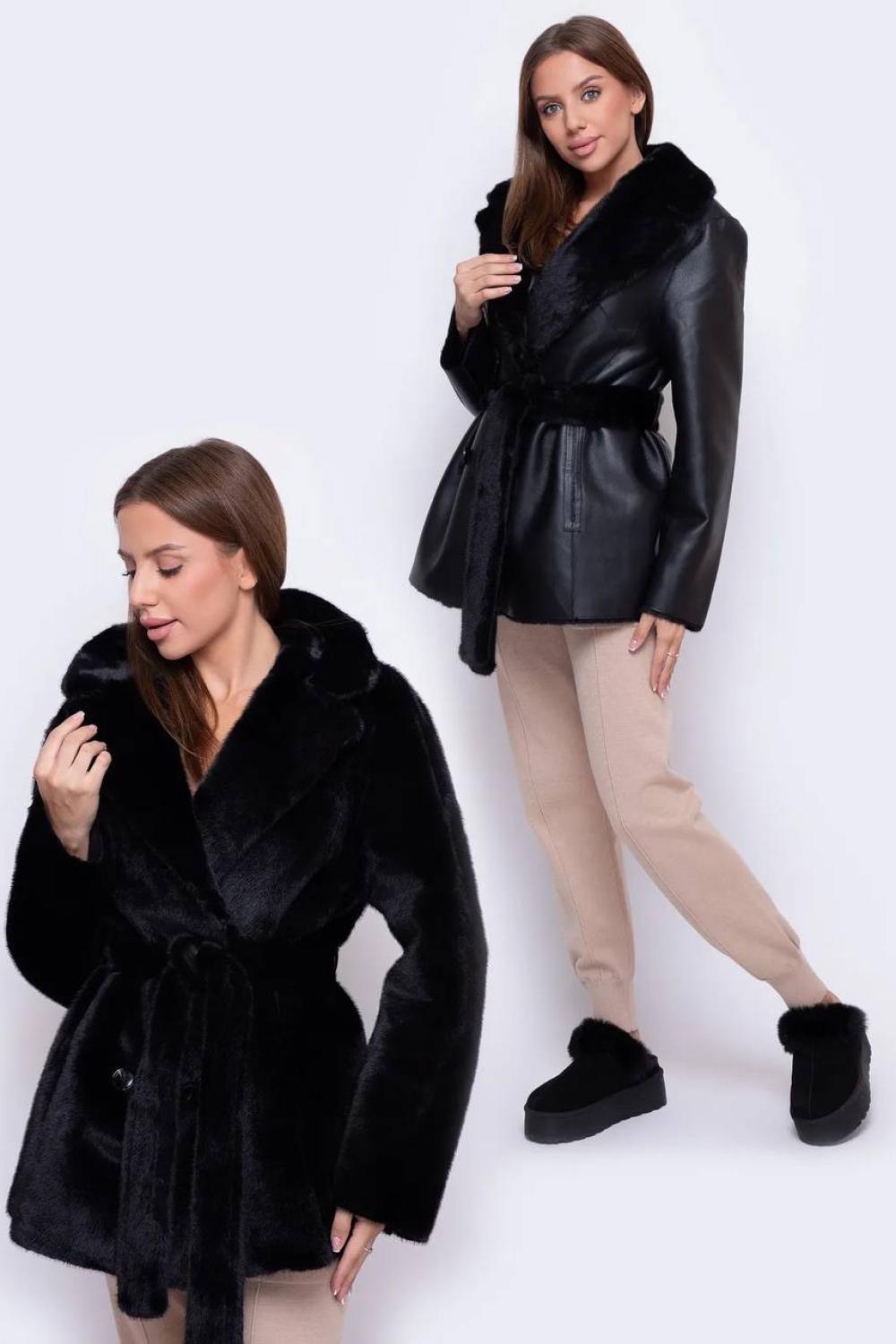 The eco-fur sheepskin coat