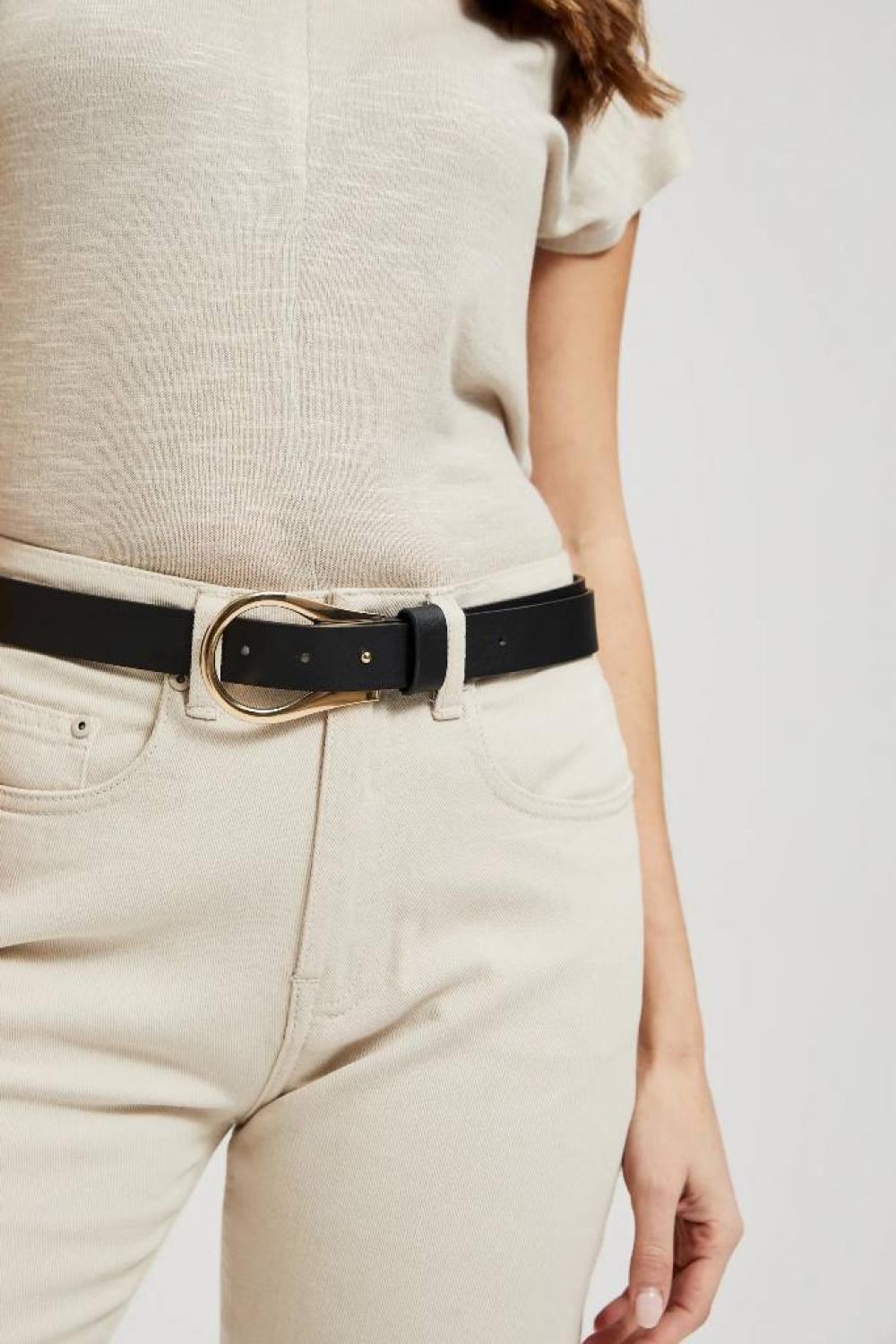Black belt made of premium quality eco-leather