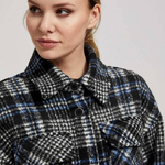 Black checked shirt jacket