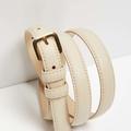 Beige eco-leather belt L-PA-4006 Moodo