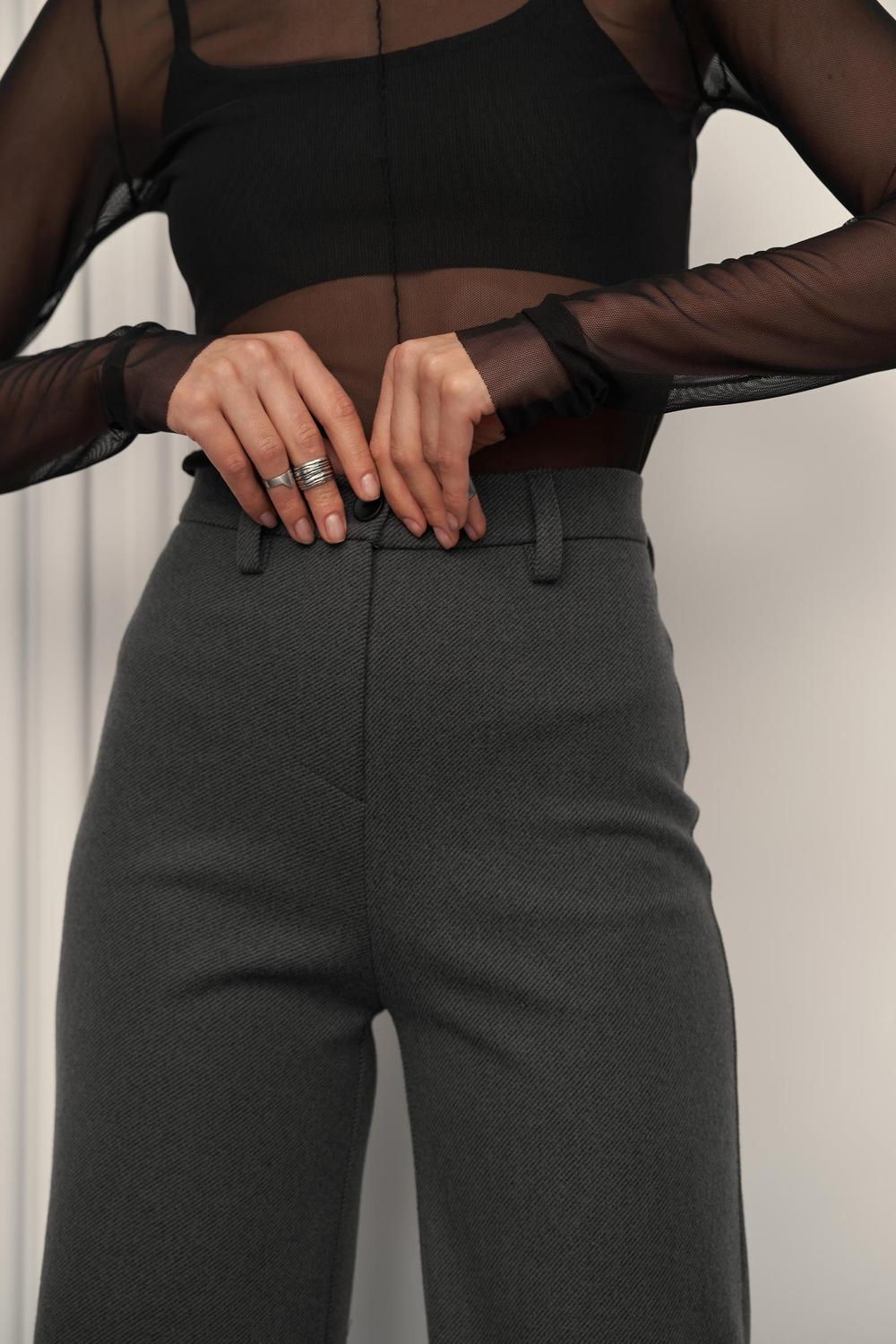 Women's palazzo pants graphite with added wool 519 ROY