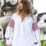 Women's embroidered linen shirt