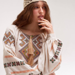Embroidered women's beige Svyatoslava
